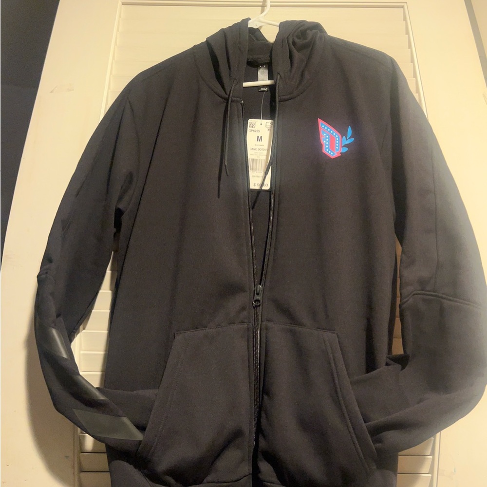 Adidas Black Zip-Up Hoodie with Logo